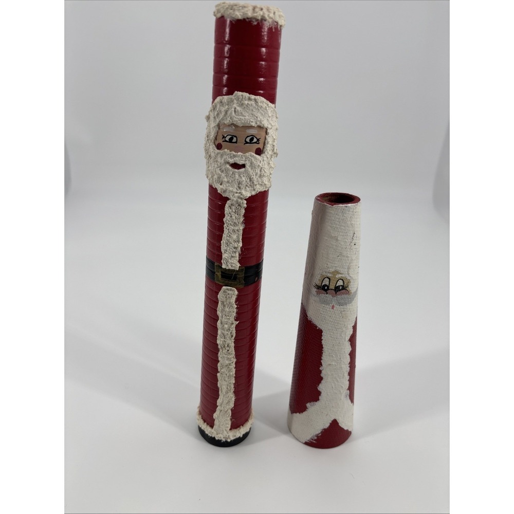 Santa Mrs Claus tall skinny handpainted‎ Holiday Christmas Figurines Decor